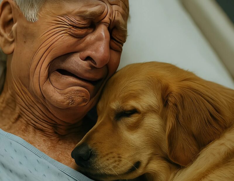 sobaka-i-xozyayin1 Os médicos permitiram que o cão entrasse no quarto para se despedir do dono: algumas horas depois, a enfermeira entrou e gritou de horror